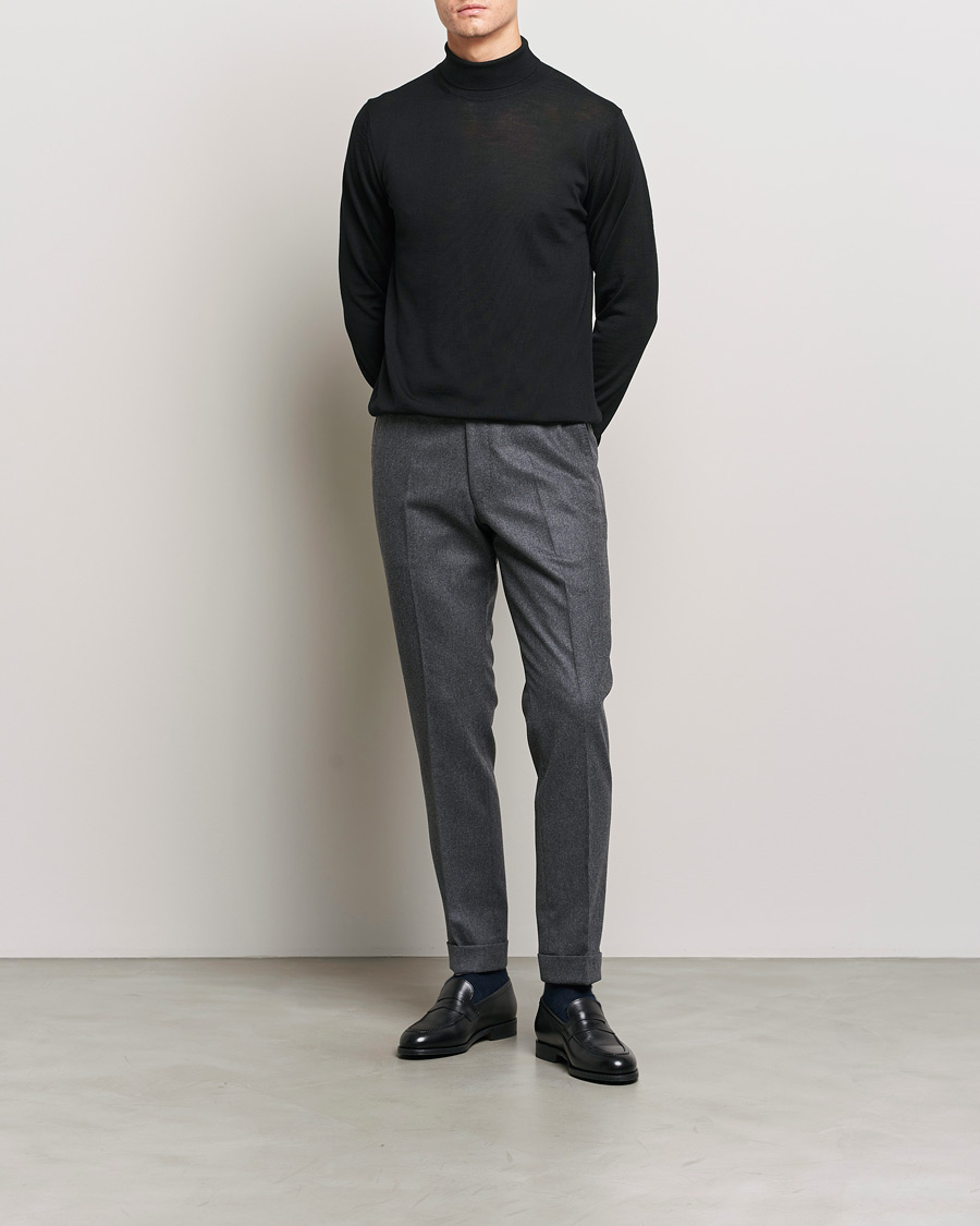 Herre | Trøjer | Stenströms | Fine Merino Rollneck Black