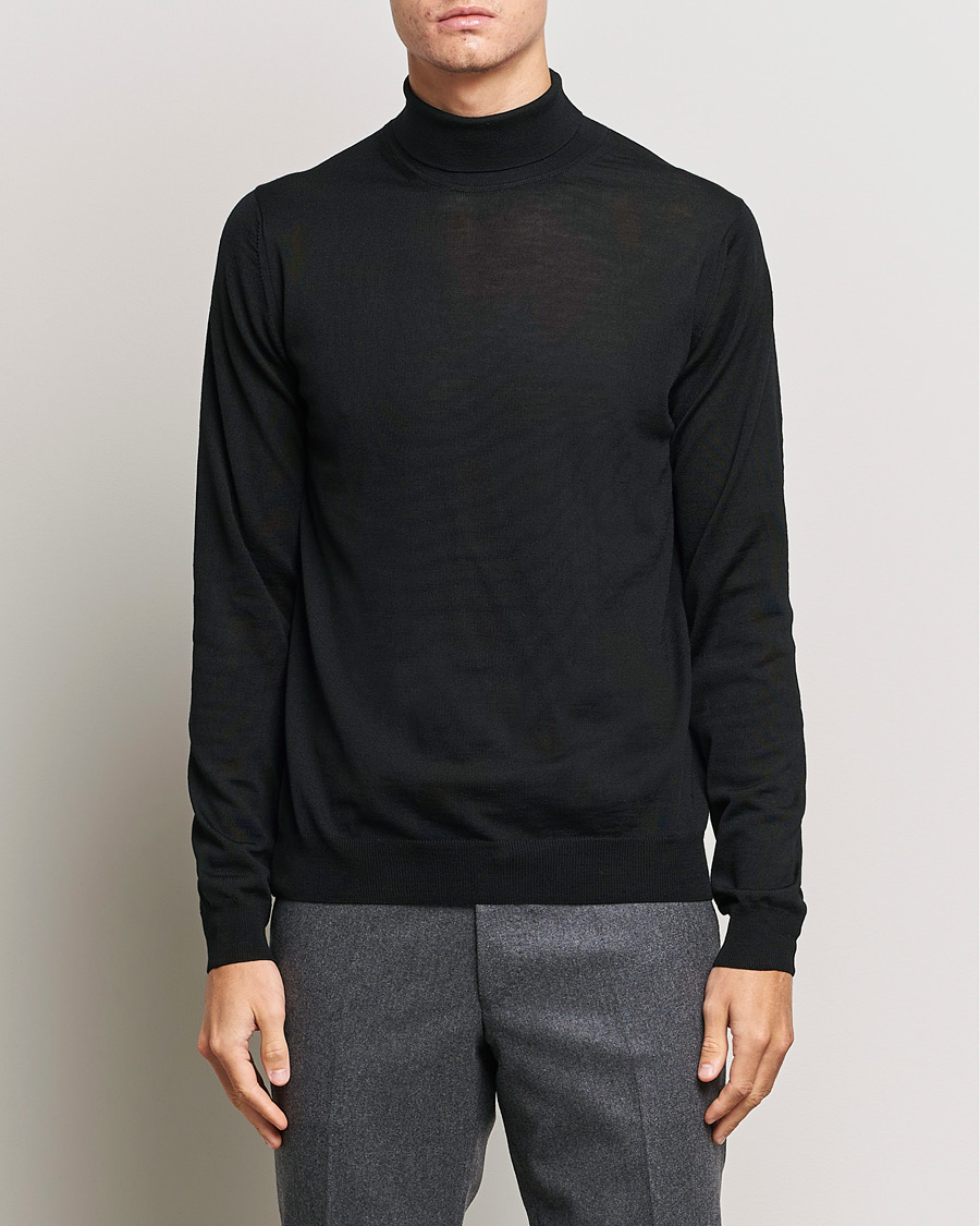 Herre | Trøjer | Stenströms | Fine Merino Rollneck Black