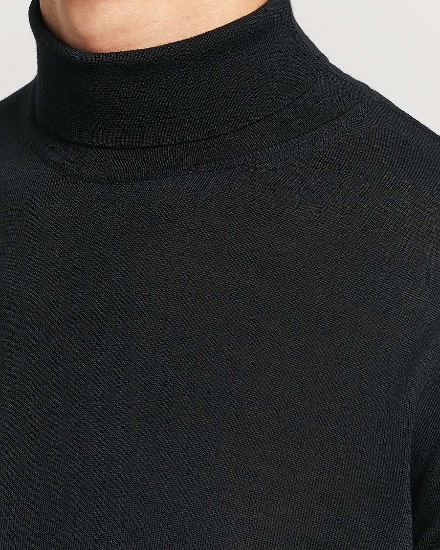 Herre | Trøjer | Stenströms | Fine Merino Rollneck Black
