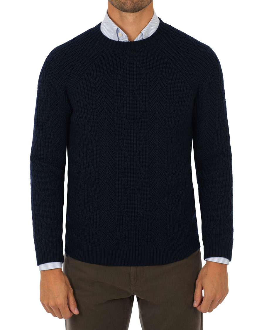 Herre | Trøjer | Etro | Cable Knit Crew Neck Navy