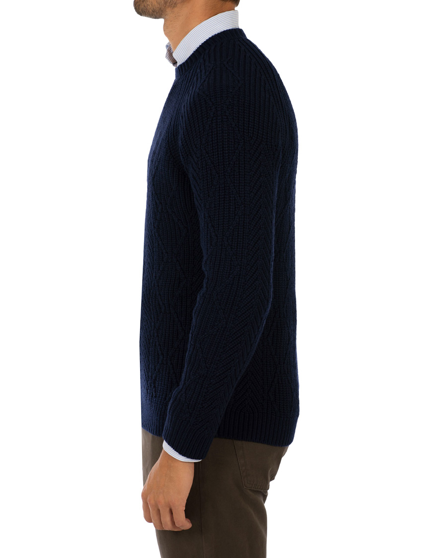 Herre | Trøjer | Etro | Cable Knit Crew Neck Navy