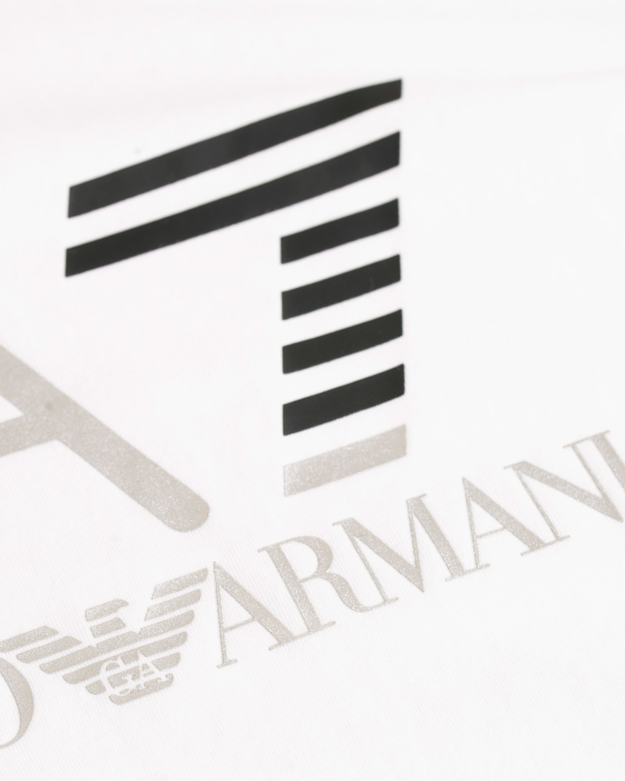 Herre | T-Shirts | EA7 | Train Logo Crew Neck Long Sleeve Tee White