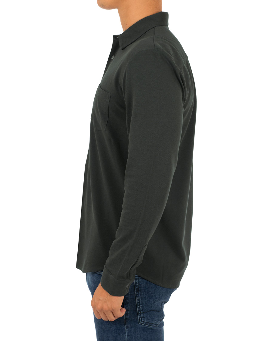 Herre | Skjorter | Sunspel | Pique Shirt Dark Green