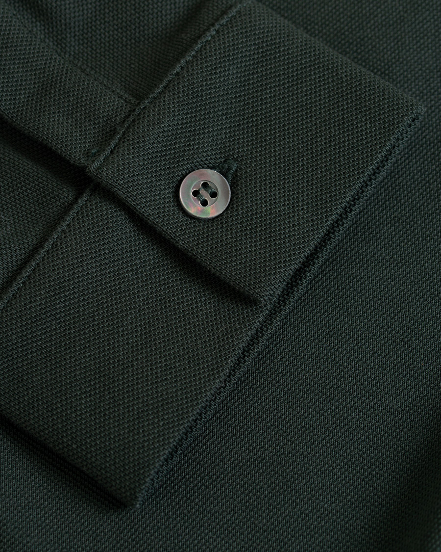 Herre | Skjorter | Sunspel | Pique Shirt Dark Green