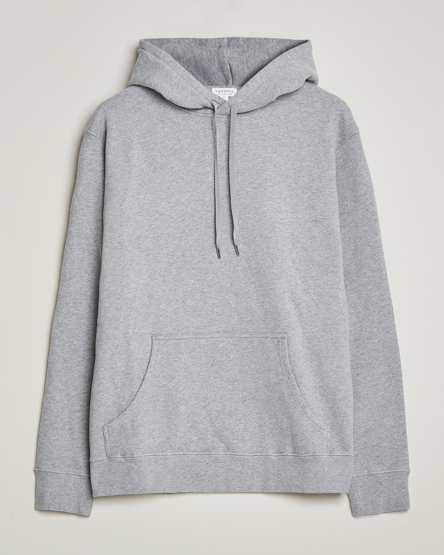 Herre | Trøjer | Sunspel | Loopback Hoodie Grey Melange