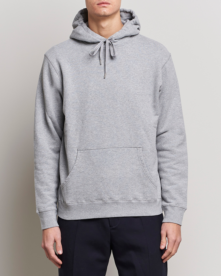 Herre | Loungewear | Sunspel | Loopback Hoodie Grey Melange