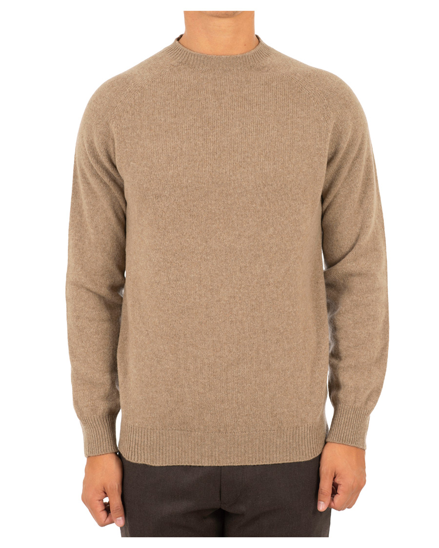 Herre | Trøjer | Sunspel | Lambswool Crew Neck Beige