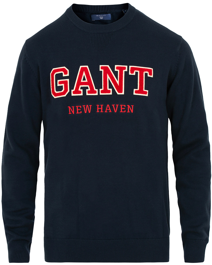 Herre | Trøjer | GANT | Logo Crew Neck Marine