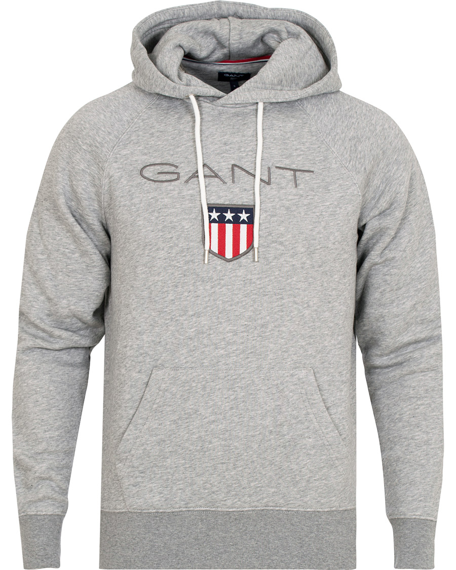 Herre | Trøjer | GANT | Shield Hoodie Grey Melange