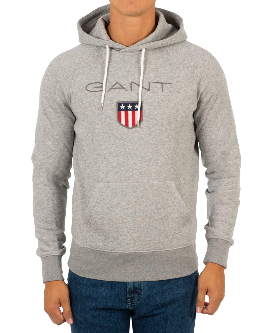 Herre | Trøjer | GANT | Shield Hoodie Grey Melange