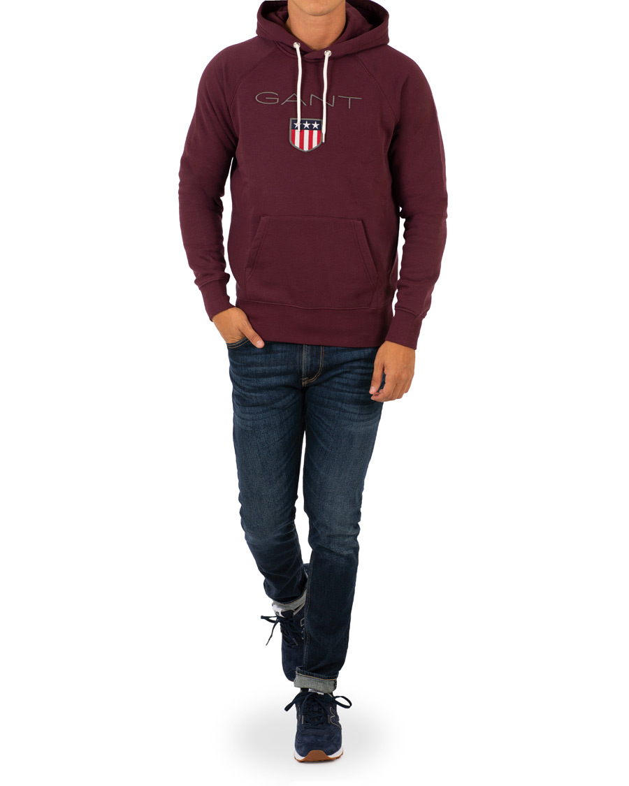 Herre | Trøjer | GANT | Shield Hoodie Purple Fig