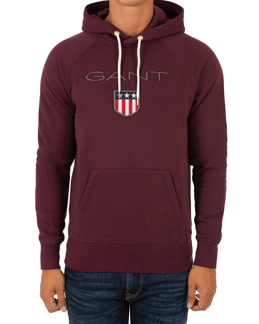 Herre | Trøjer | GANT | Shield Hoodie Purple Fig