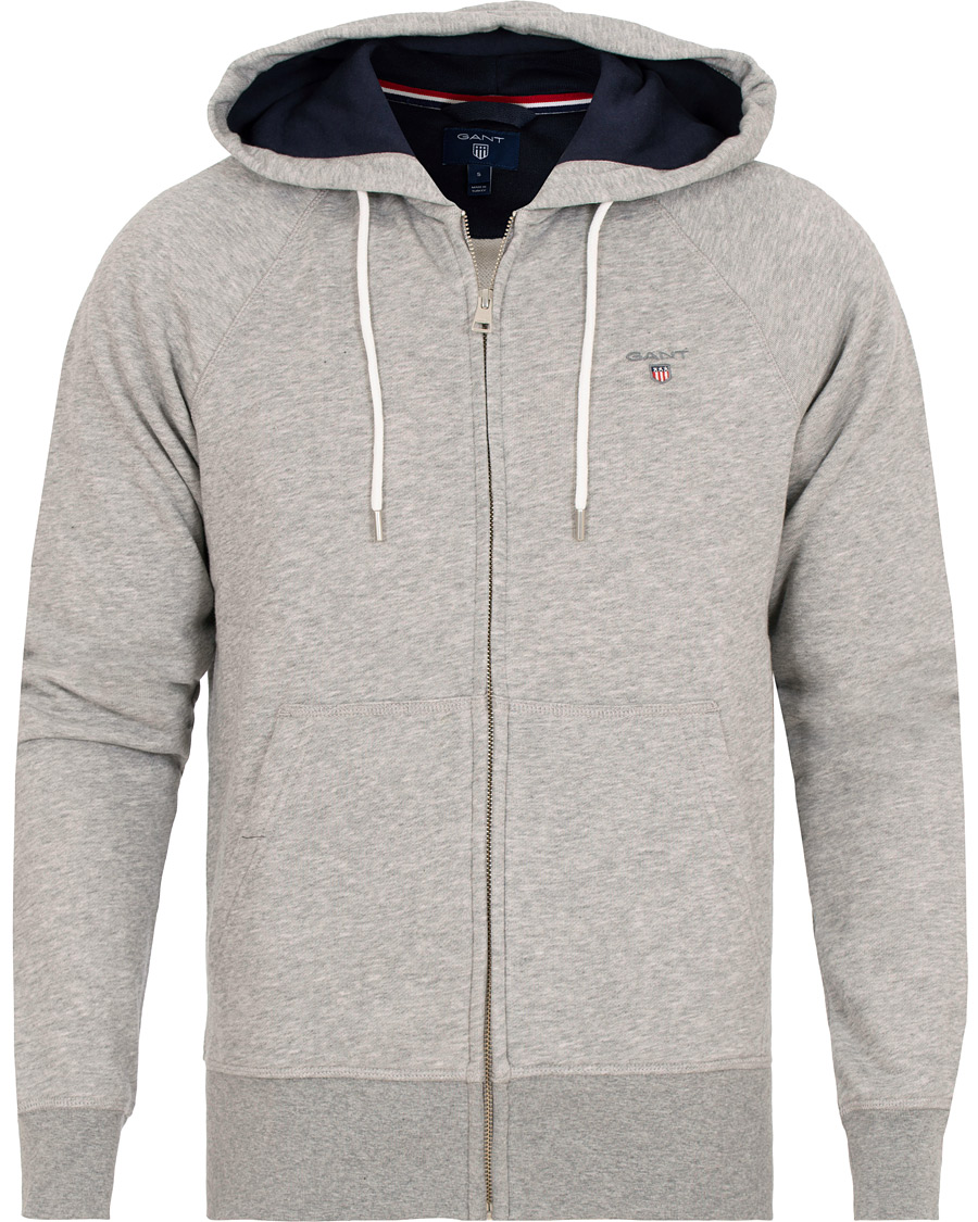 Herre | Trøjer | GANT | The Original Full Zip Hoodie Grey Melange
