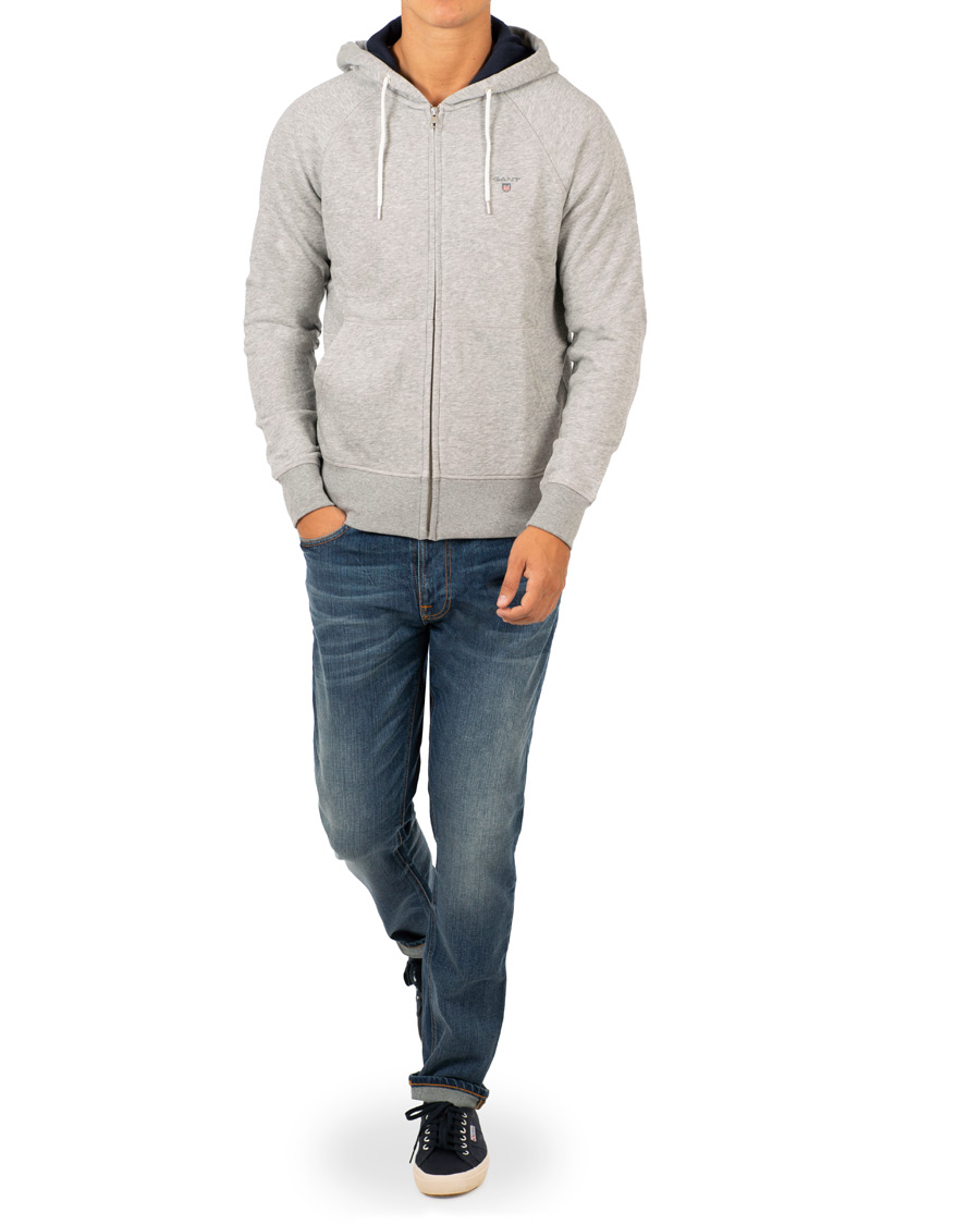 Herre | Trøjer | GANT | The Original Full Zip Hoodie Grey Melange