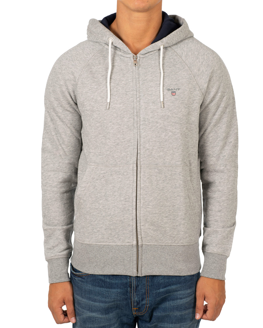 Herre | Trøjer | GANT | The Original Full Zip Hoodie Grey Melange