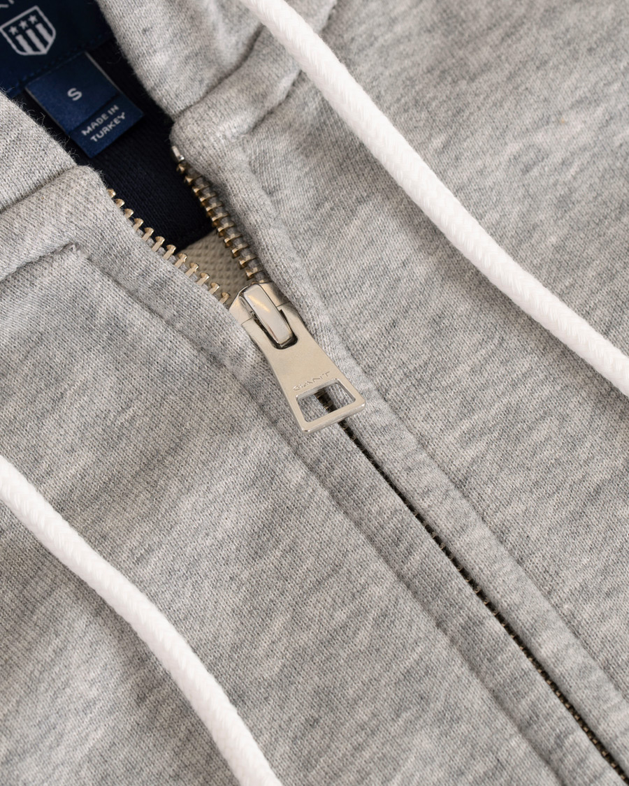 Herre | Trøjer | GANT | The Original Full Zip Hoodie Grey Melange