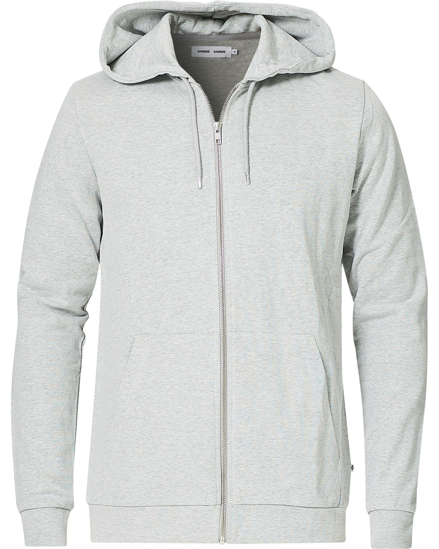 Herre | Trøjer | Samsøe Samsøe | Samsøe & Samsøe Enno Full Zip Hoodie Light Grey Melange