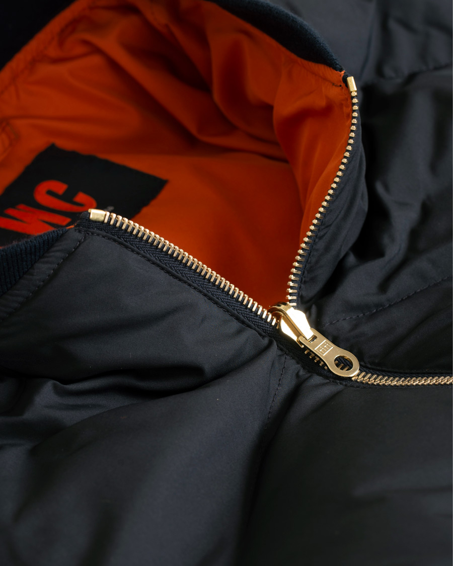 Herre | Jakker | The Workers Club | Reversible Down Filled Bomber Navy/Orange
