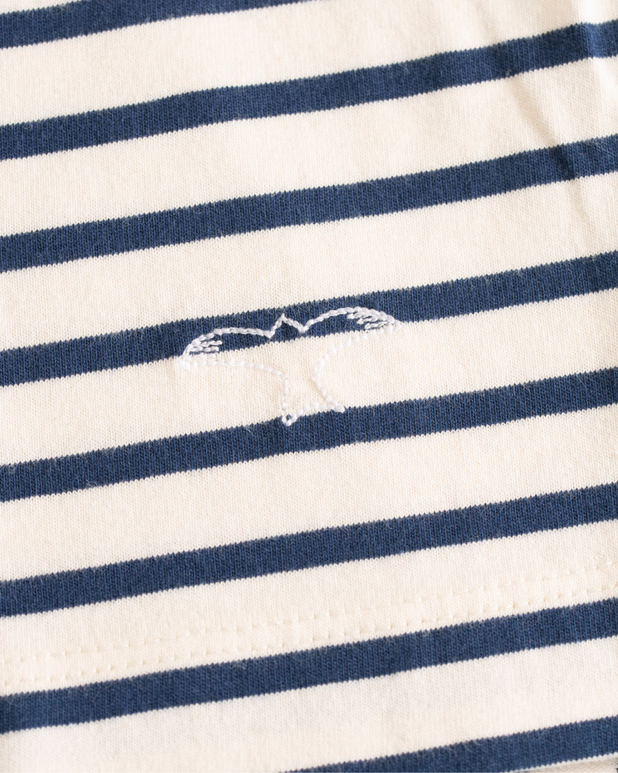 Herre | T-Shirts | The Workers Club | Breton Stripe Sweater White/Navy