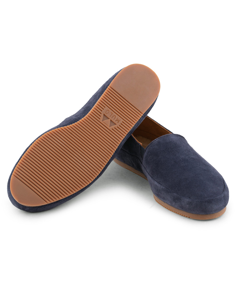 Herre | MULO Shearling Lined Slipper Navy Suede | MULO | Shearling Lined Slipper Navy Suede