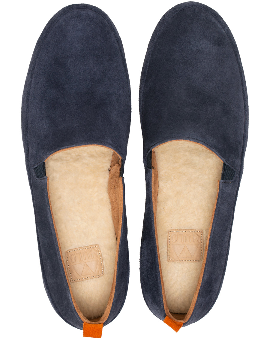 Herre | MULO Shearling Lined Slipper Navy Suede | MULO | Shearling Lined Slipper Navy Suede