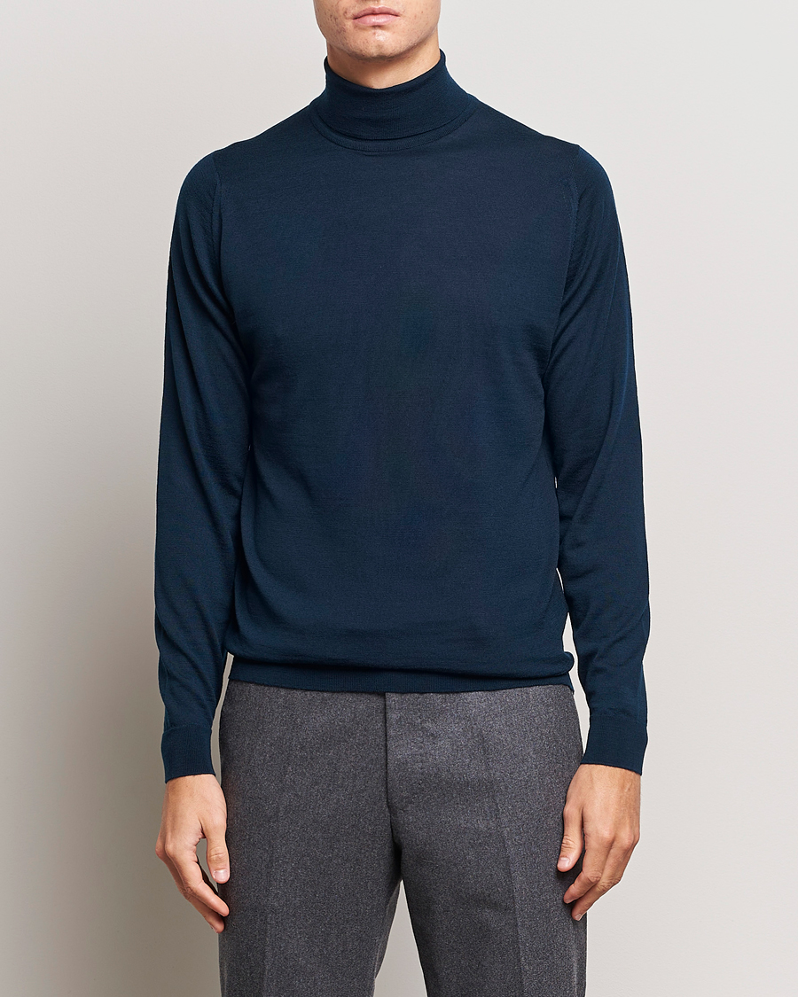 Herre | Rullekravetrøjer | John Smedley | Cherwell Extra Fine Merino Rollneck Orion Green