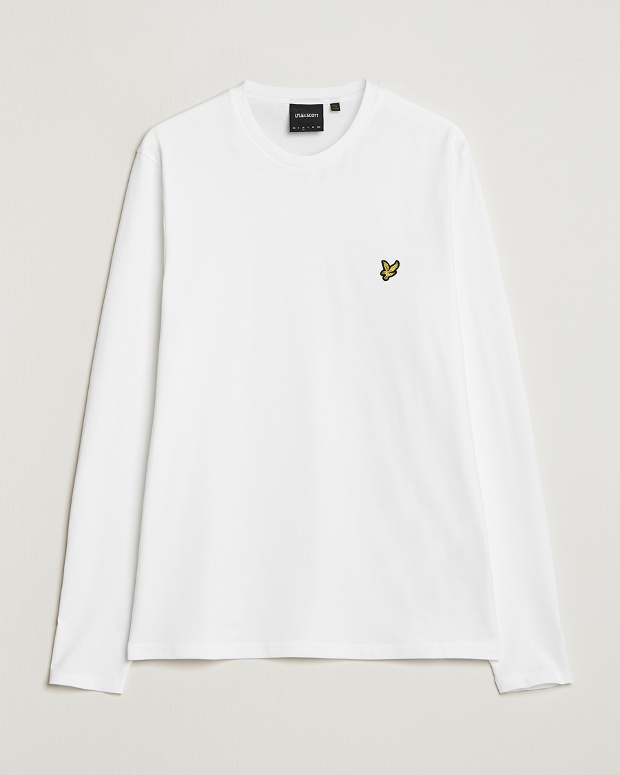 Herre | Langærmede t-shirts | Lyle & Scott | Plain Long Sleeve Cotton Tee White