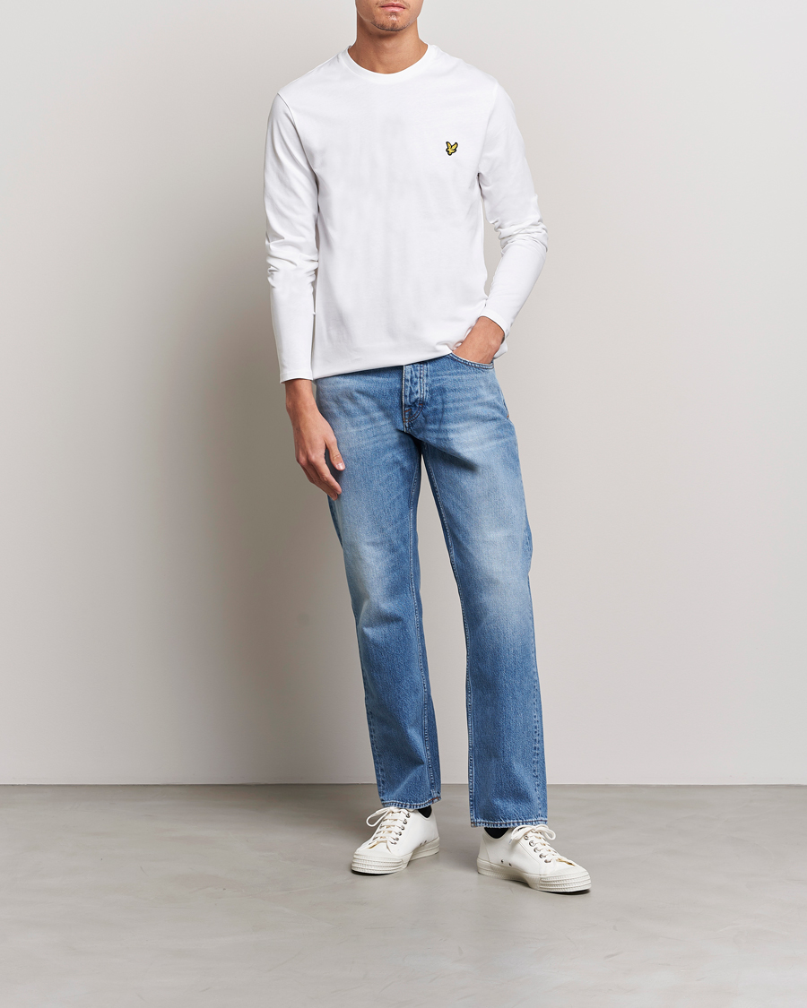 Herre | T-Shirts | Lyle & Scott | Plain Long Sleeve Cotton T-Shirt White