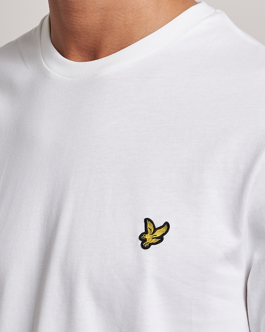 Herre | T-Shirts | Lyle & Scott | Plain Long Sleeve Cotton T-Shirt White