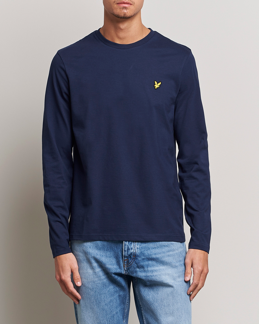 Herre | Langærmede t-shirts | Lyle & Scott | Long Sleeve Crew Neck T-Shirt Navy