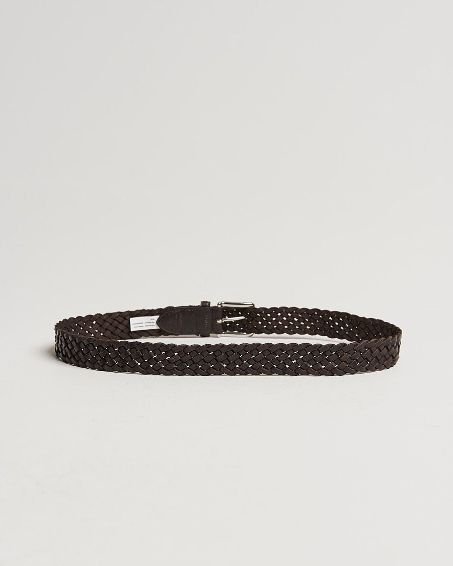 Herre | Under 1000 | Polo Ralph Lauren | Leather Braided Belt Dark Brown