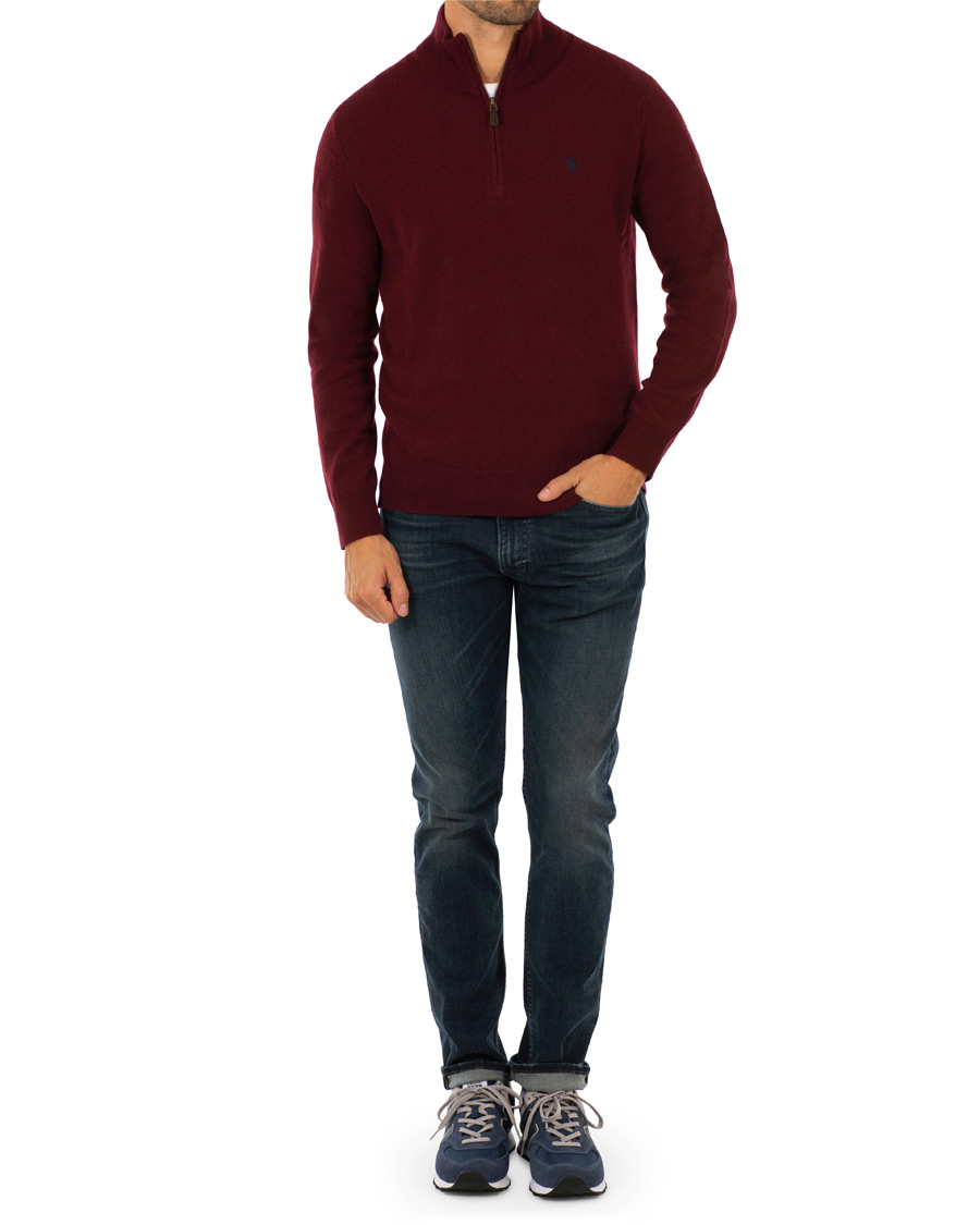 Herre | Trøjer | Polo Ralph Lauren | Merino Half Zip Classic Wine
