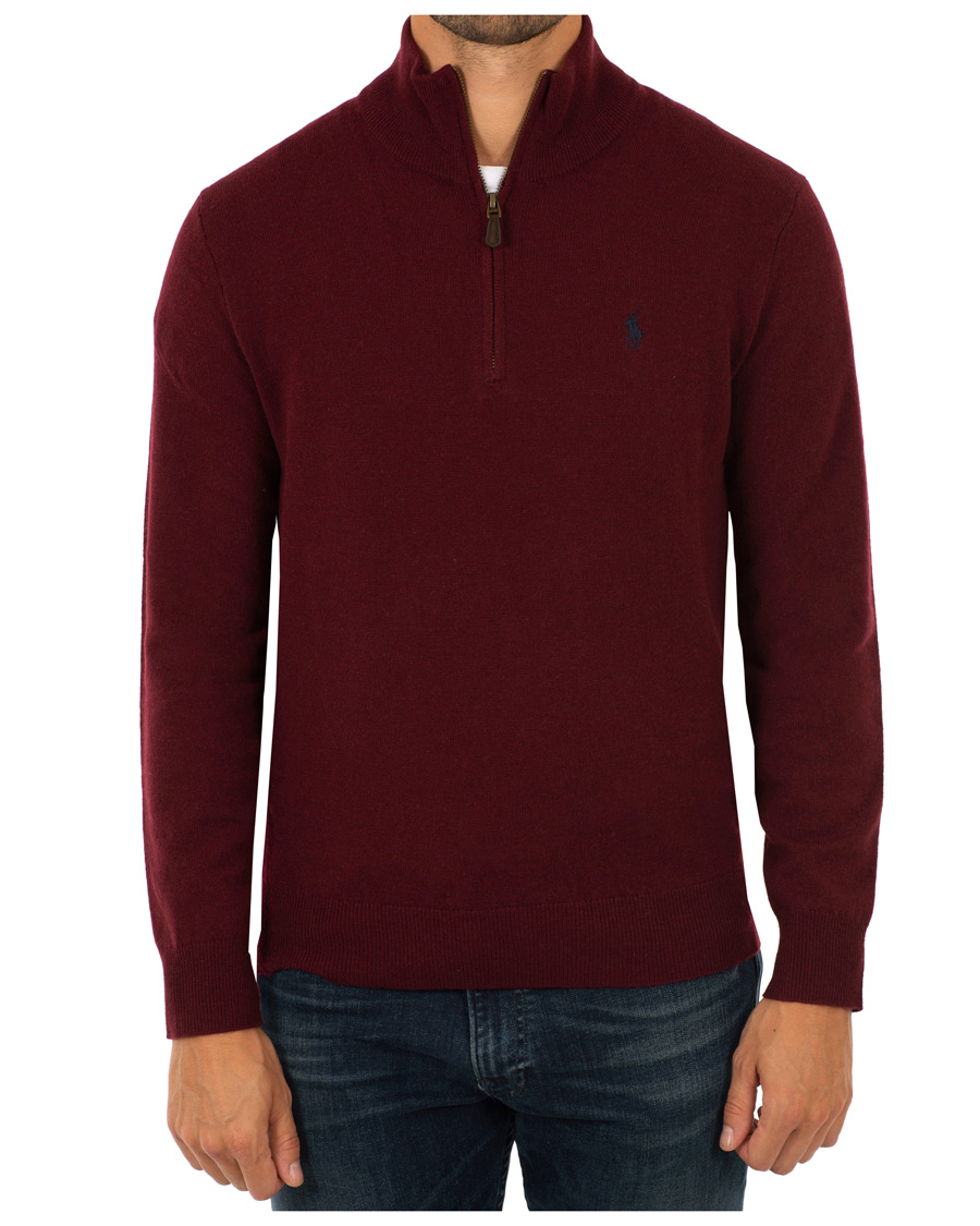 Herre | Trøjer | Polo Ralph Lauren | Merino Half Zip Classic Wine