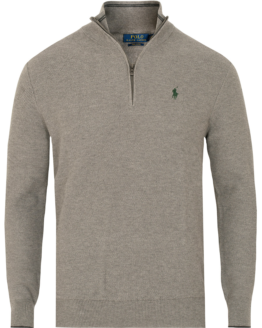 Herre | Trøjer | Polo Ralph Lauren | Texture Half Zip Fawn Grey Heather