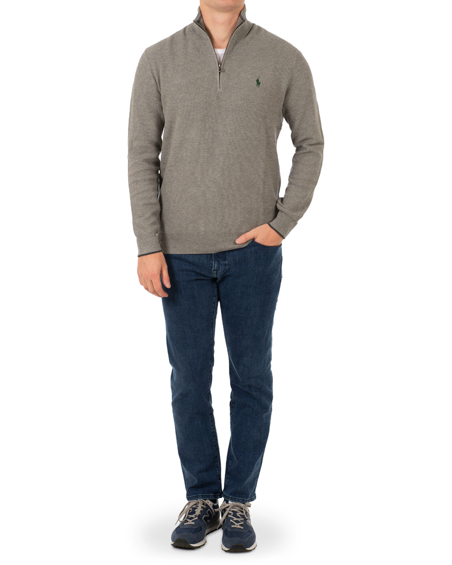 Herre | Trøjer | Polo Ralph Lauren | Texture Half Zip Fawn Grey Heather