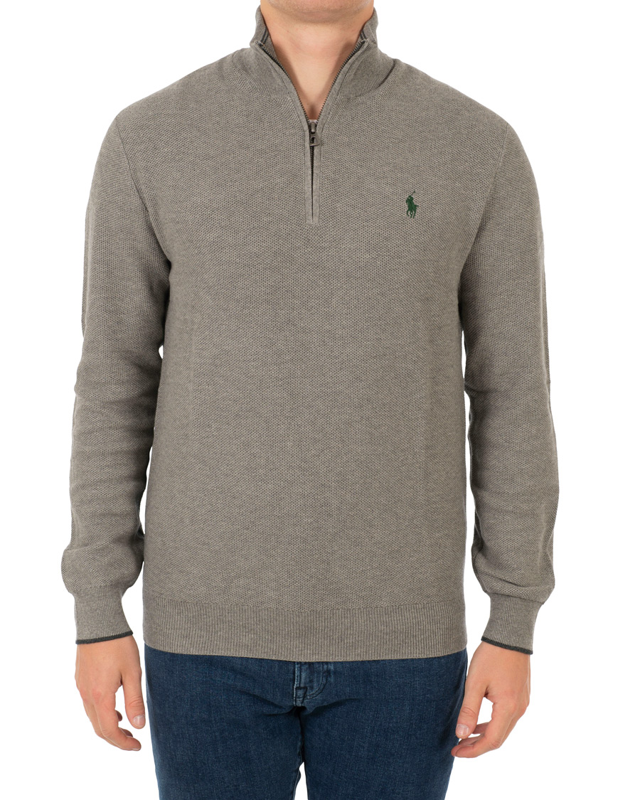 Herre | Trøjer | Polo Ralph Lauren | Texture Half Zip Fawn Grey Heather
