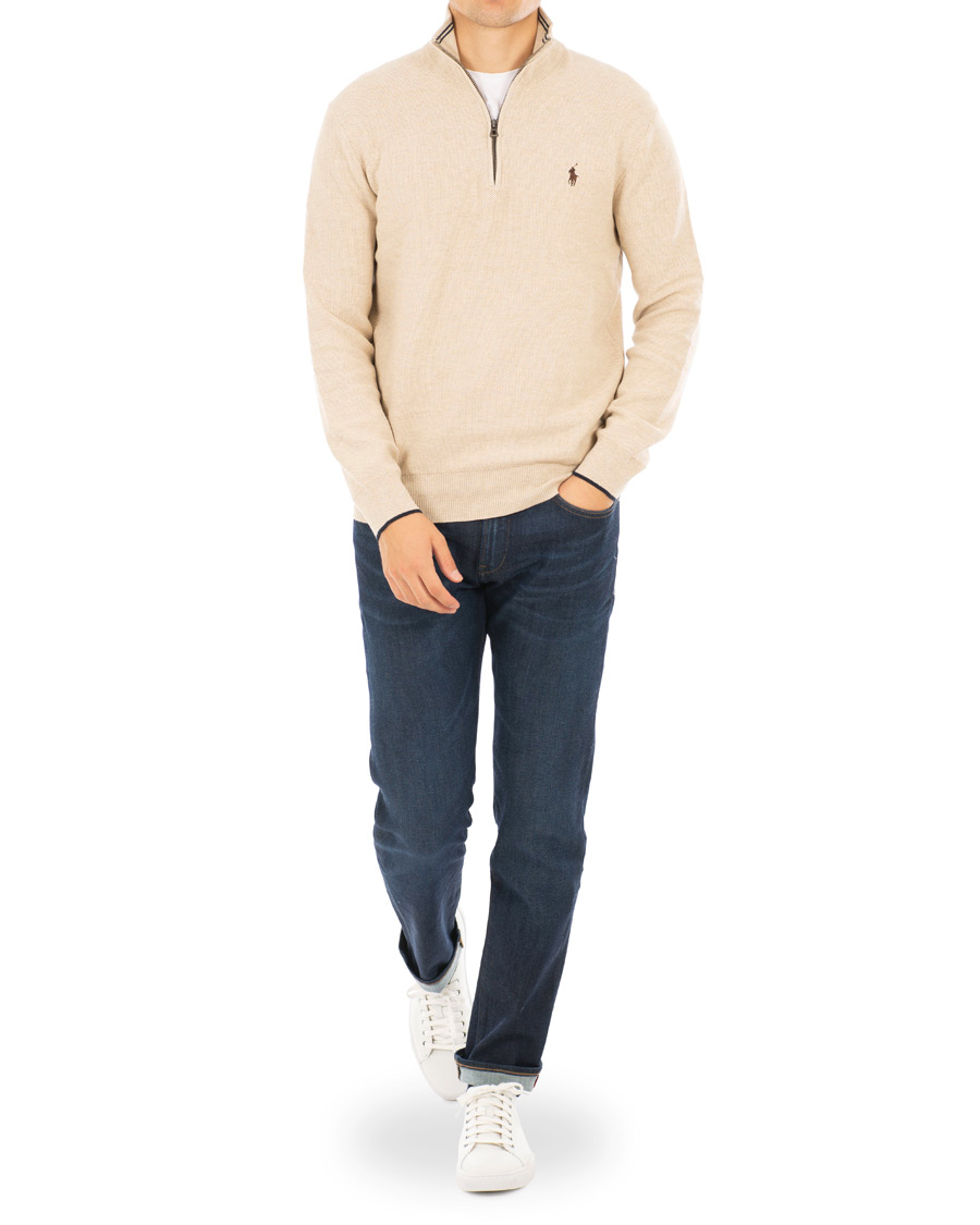 Herre | Trøjer | Polo Ralph Lauren | Texture Half Zip Oatmeal Heather