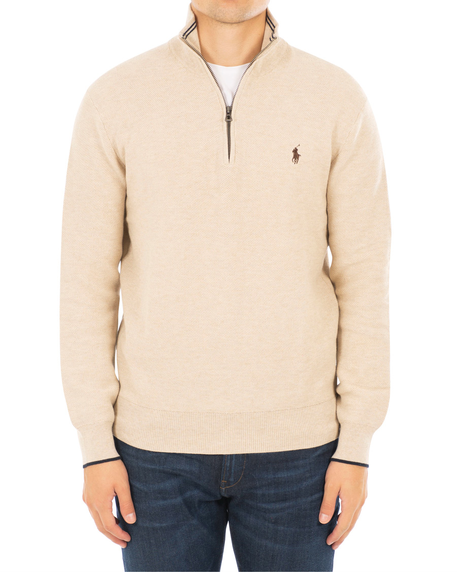 Herre | Trøjer | Polo Ralph Lauren | Texture Half Zip Oatmeal Heather