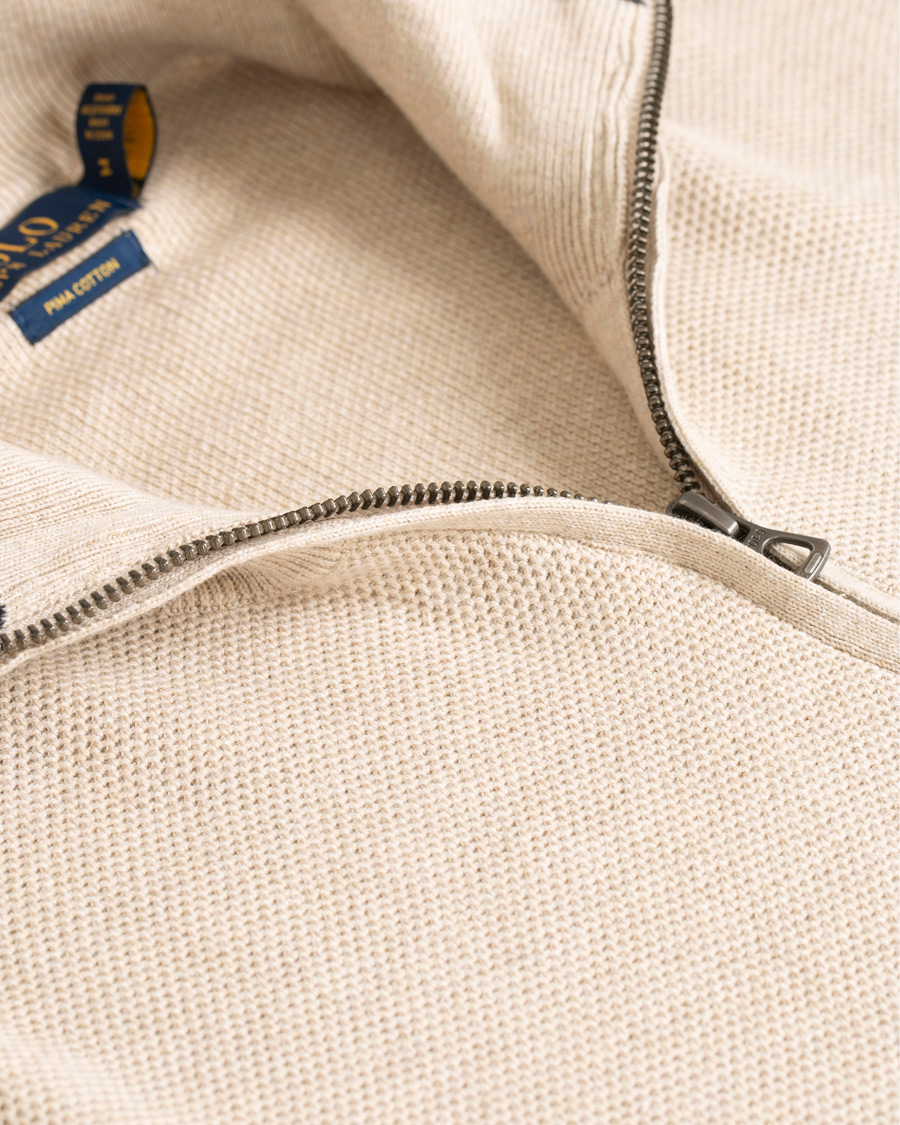 Herre | Trøjer | Polo Ralph Lauren | Texture Half Zip Oatmeal Heather