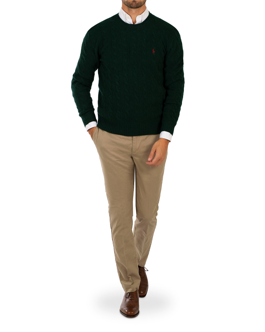Herre | Trøjer | Polo Ralph Lauren | Wool/Cashmere Cable Crew Neck College Green