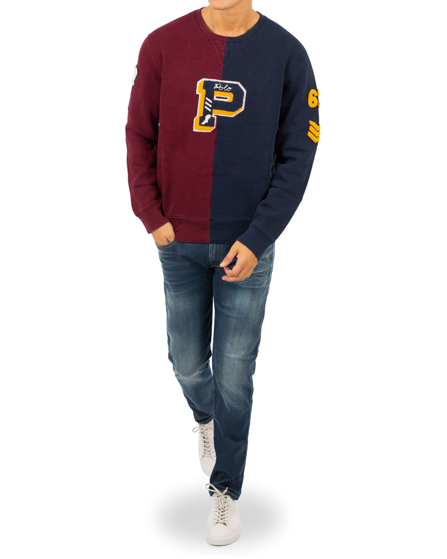 Herre | Trøjer | Polo Ralph Lauren | Teddy P Crew Neck Sweatshirt Cruise Navy/Classic Wine