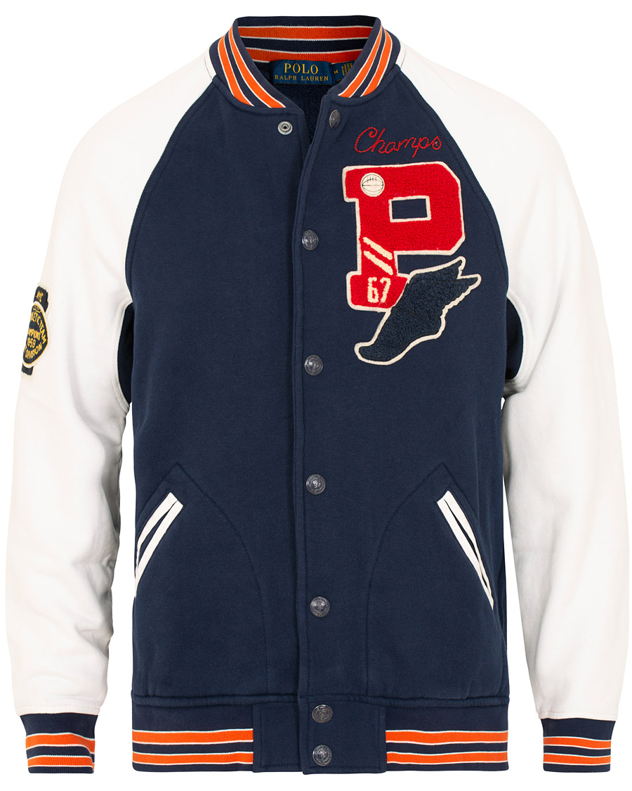 Herre | Trøjer | Polo Ralph Lauren | Varsity Teddy P Sweat Bomber Cruise Navy/White