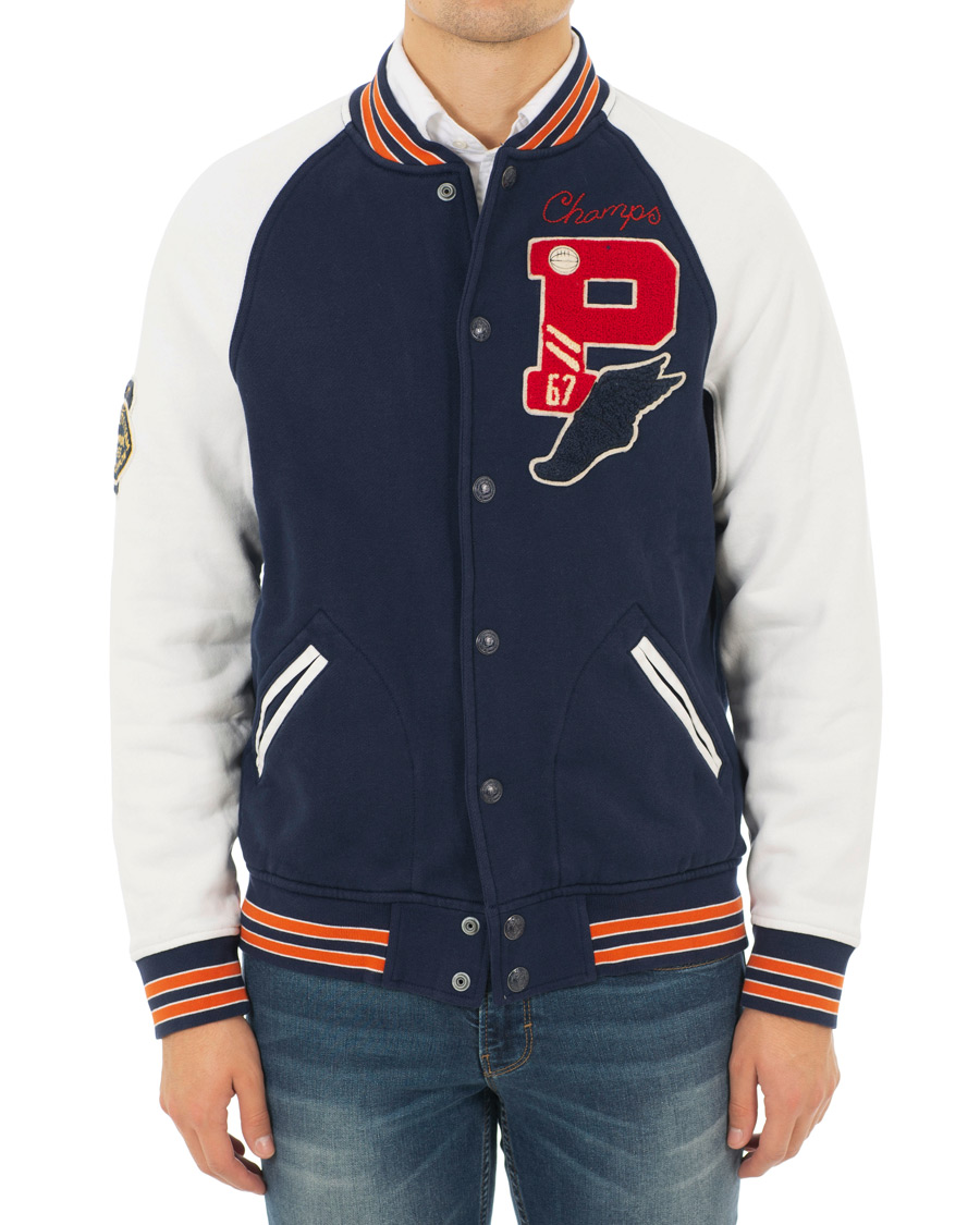 Herre | Trøjer | Polo Ralph Lauren | Varsity Teddy P Sweat Bomber Cruise Navy/White