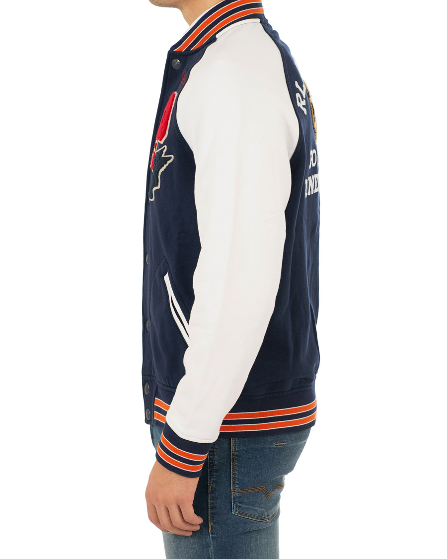 Herre | Trøjer | Polo Ralph Lauren | Varsity Teddy P Sweat Bomber Cruise Navy/White