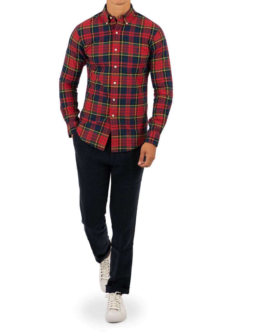 Herre | Skjorter | Polo Ralph Lauren | Slim Fit Check Shirt Crimson/Canary