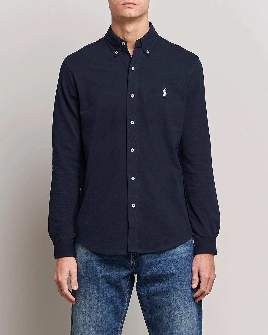 Herre | Preppy Authentic | Polo Ralph Lauren | Featherweight Mesh Shirt Aviator Navy