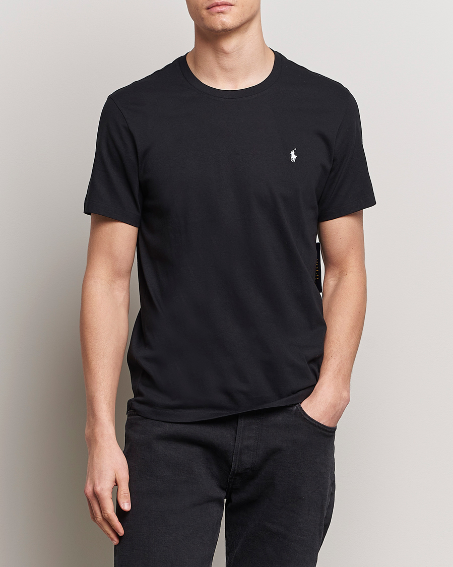 Herre | T-Shirts | Polo Ralph Lauren | Liquid Cotton Crew Neck T-Shirt Black