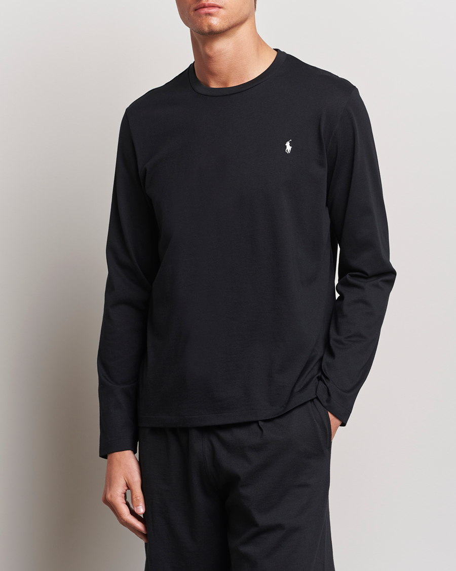 Herre | Sorte t-shirts | Polo Ralph Lauren | Liquid Cotton Long Sleeve Crew Neck T-Shirt Black