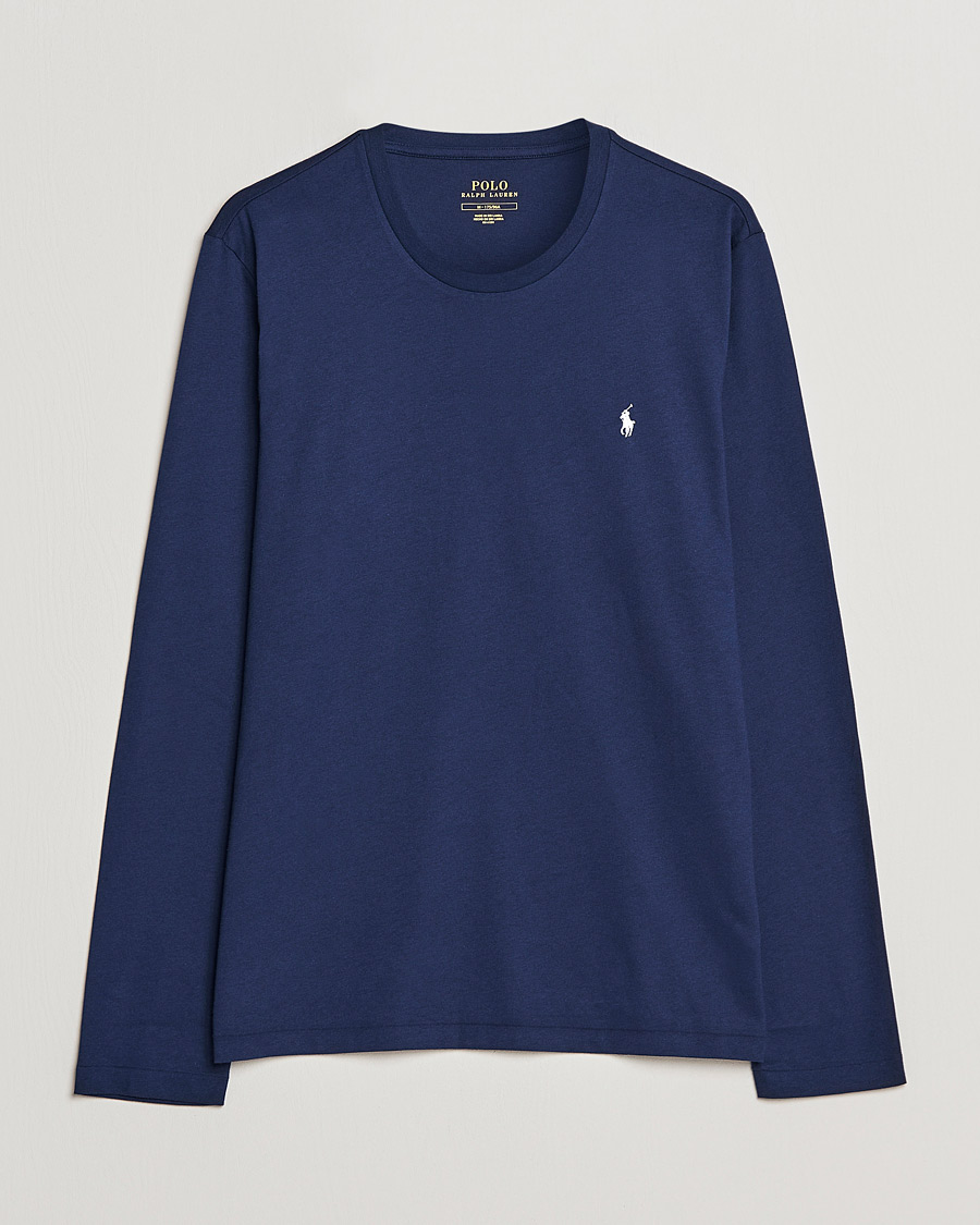 Herre | T-Shirts | Polo Ralph Lauren | Liquid Cotton Long Sleeve Crew Neck T-Shirt Cruise Navy
