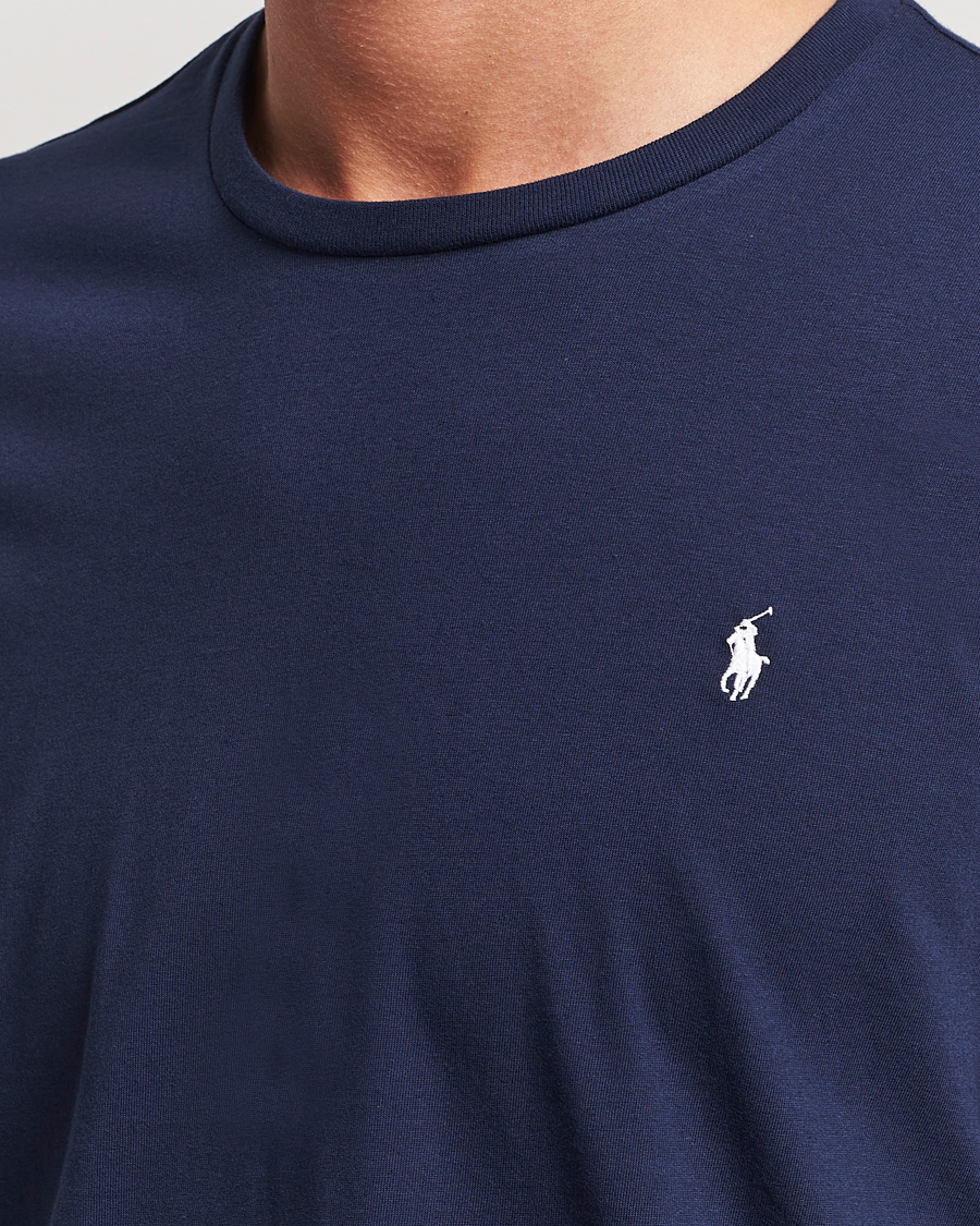 Herre | T-Shirts | Polo Ralph Lauren | Liquid Cotton Long Sleeve Crew Neck T-Shirt Cruise Navy